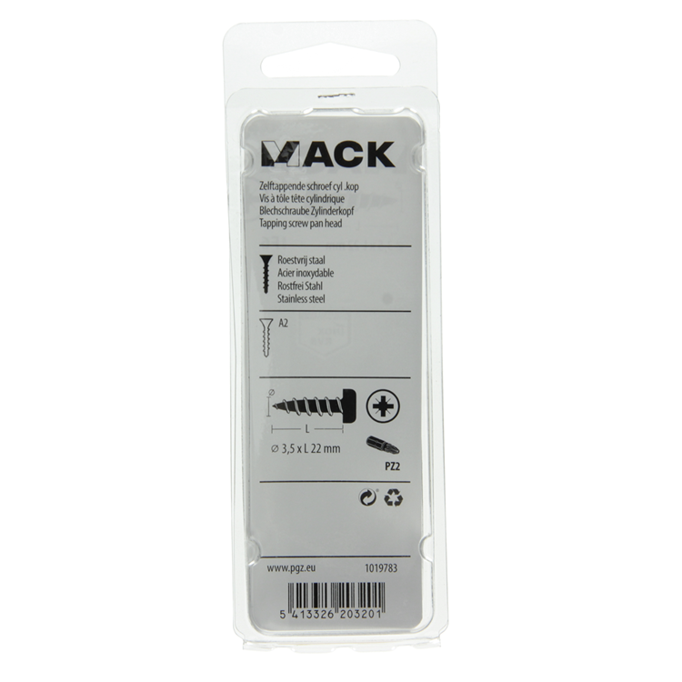 Mack 1019783 - vis autotaraudeuse culasse A2 11 pcs 3,5 x 22 mm | 10 pièces