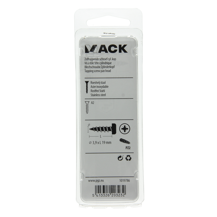 Mack 1019786 - vis autotaraudeuse culasse A2 10 pcs 3,9 x 19 mm | 10 pièces