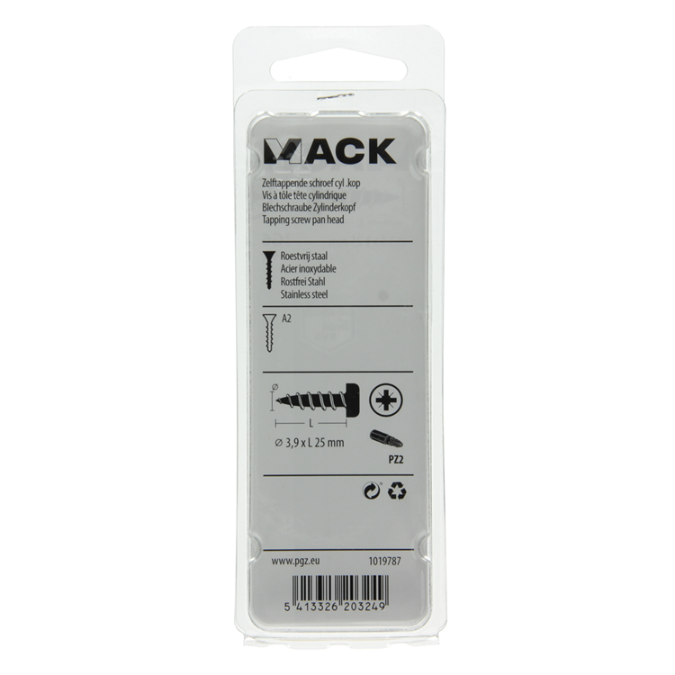Mack 1019787 - vis autotaraudeuse culasse A2 9 pcs 3,9 x 25 mm | 10 pièces
