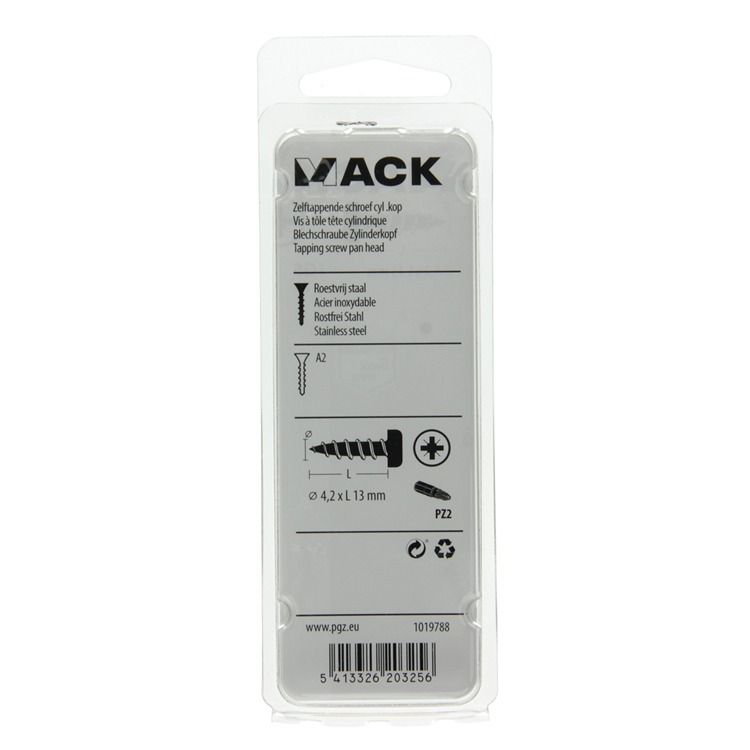 Mack 1019788 - vis autotaraudeuse culasse A2 12 pcs 4,2 x 13 mm | 10 pièces
