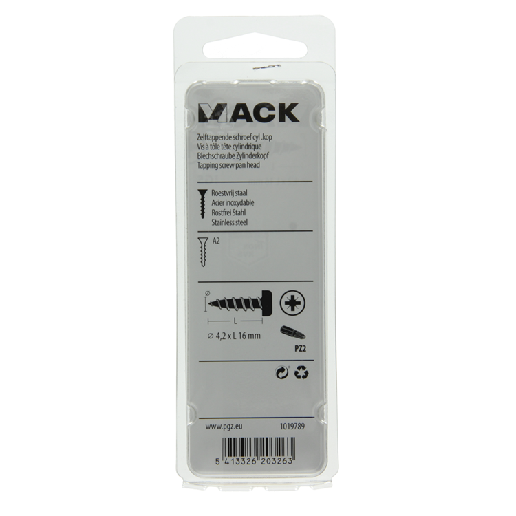Mack 1019789 - culasse à vis autotaraudeuse A2 11 pièces 4,2 x 16 mm | 10 pièces