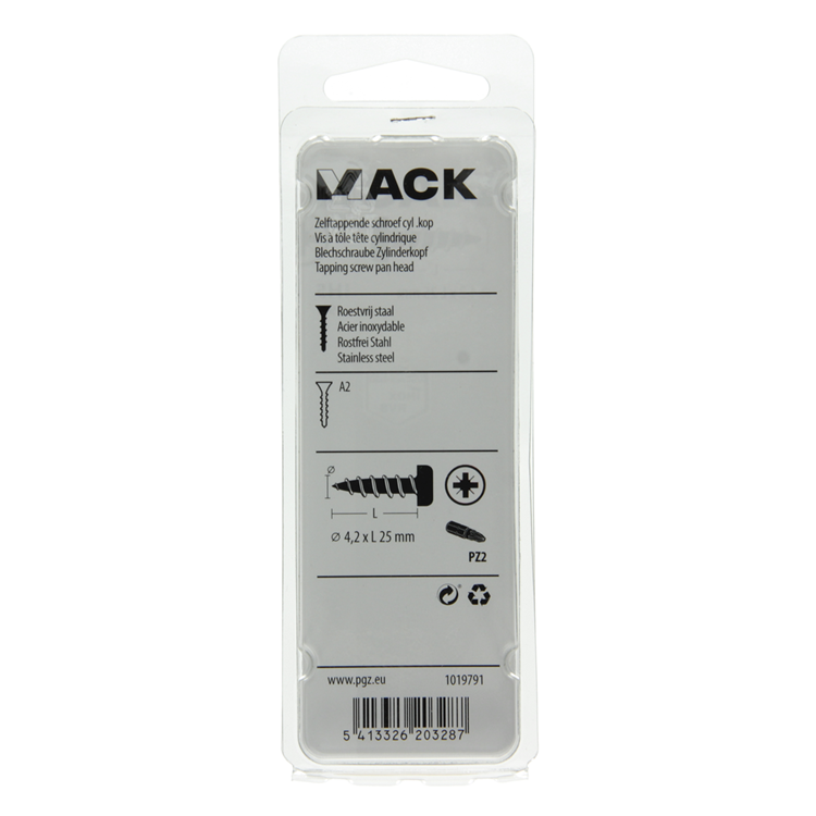 Mack 1019791 - vis autotaraudeuse culasse a2 9 pcs 4,2 x 25 mm | 10 pièces