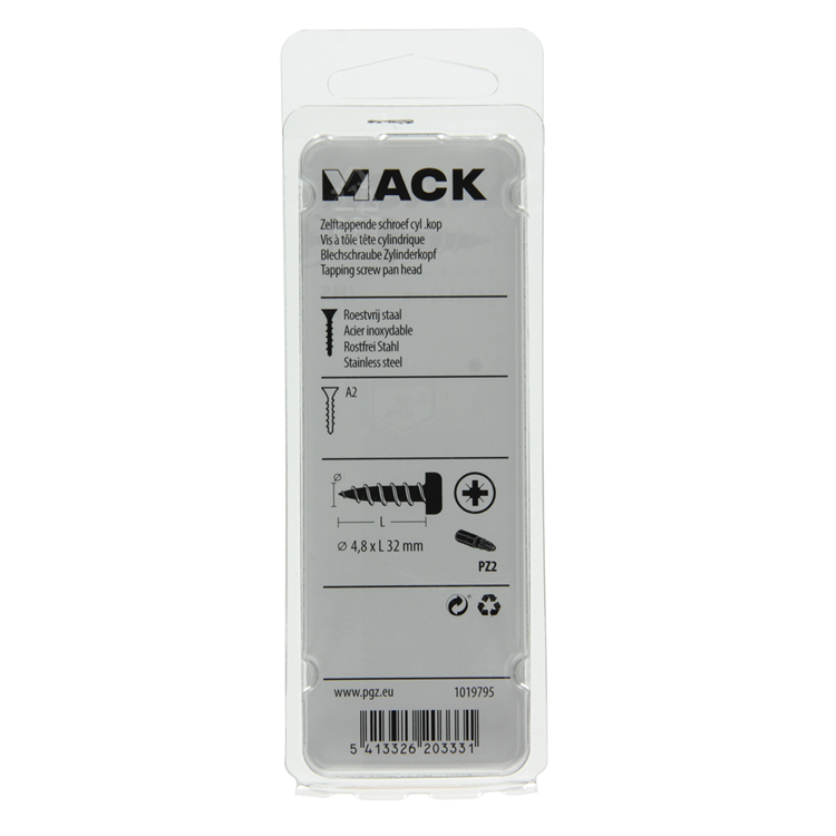 Mack 1019795 - vis autotaraudeuse culasse A2 7 pcs 4,8 x 32 mm | 10 pièces