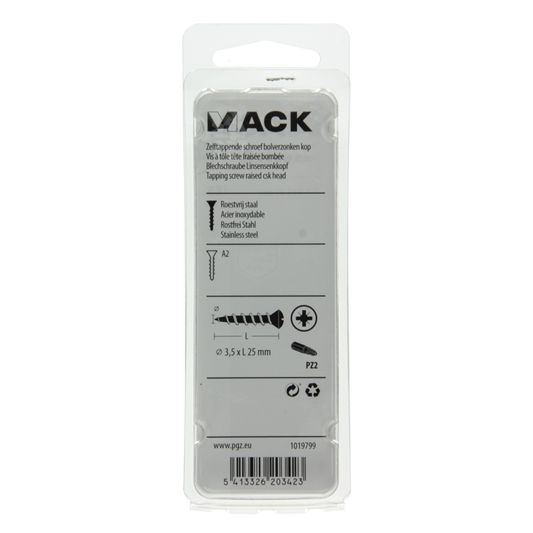 Mack 1019799 - vis autotaraudeuse à bille fx.kopa2 10pcs 3,5 x 25 mm | 10 pièces