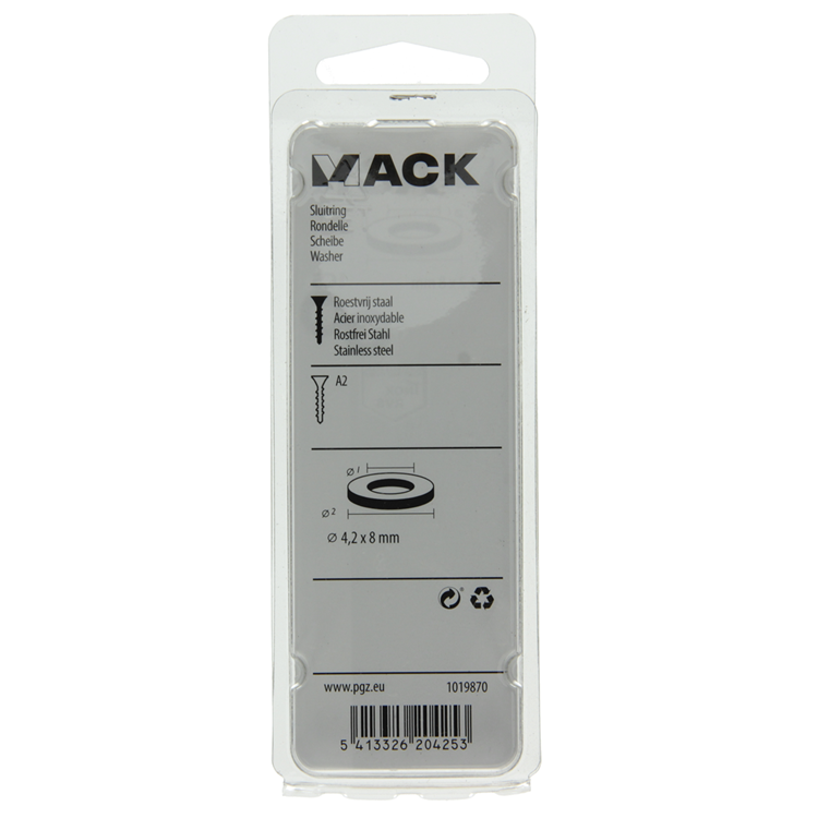 Mack 1019870 - rondelle inox a2 20 pcs m4 | 10 pièces