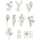 Autocollants de ruban de masquage Creativ company, fleurs noires et blanches, taille 30-50 mm, 30 pièces 1 boîte