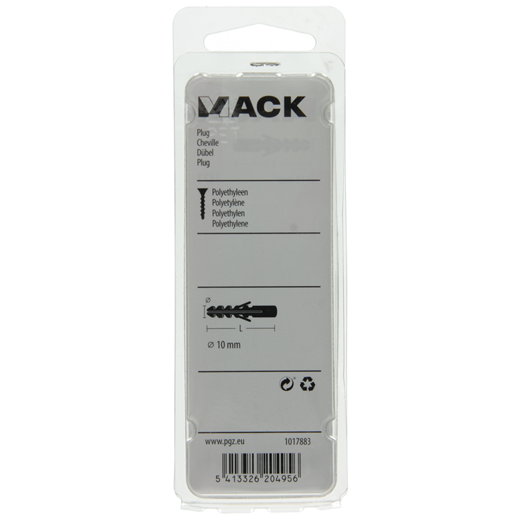 Mack 1017883 - bouchon polyéthylène 8 pcs 10 mm | 5 pièces