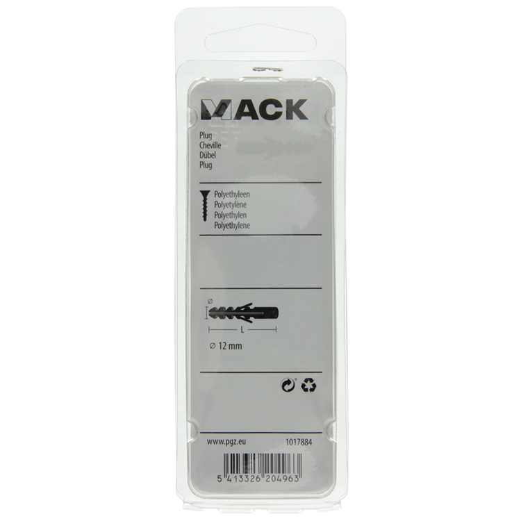 Mack 1017884 - bouchon polyéthylène 6 pcs 12 mm | 5 pièces