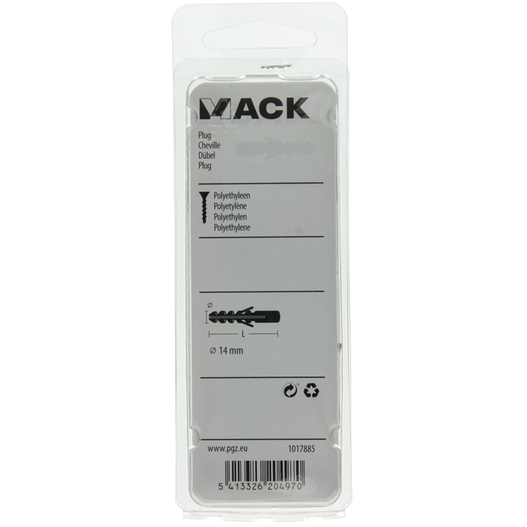 Mack 1017885 - bouchon polyéthylène 4 pcs 14 mm | 5 pièces