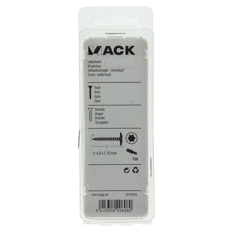 Mack 1019970 - vis de trappe jaune galvanisée 6,0 x 30 mm 10 pcs | 5 pièces