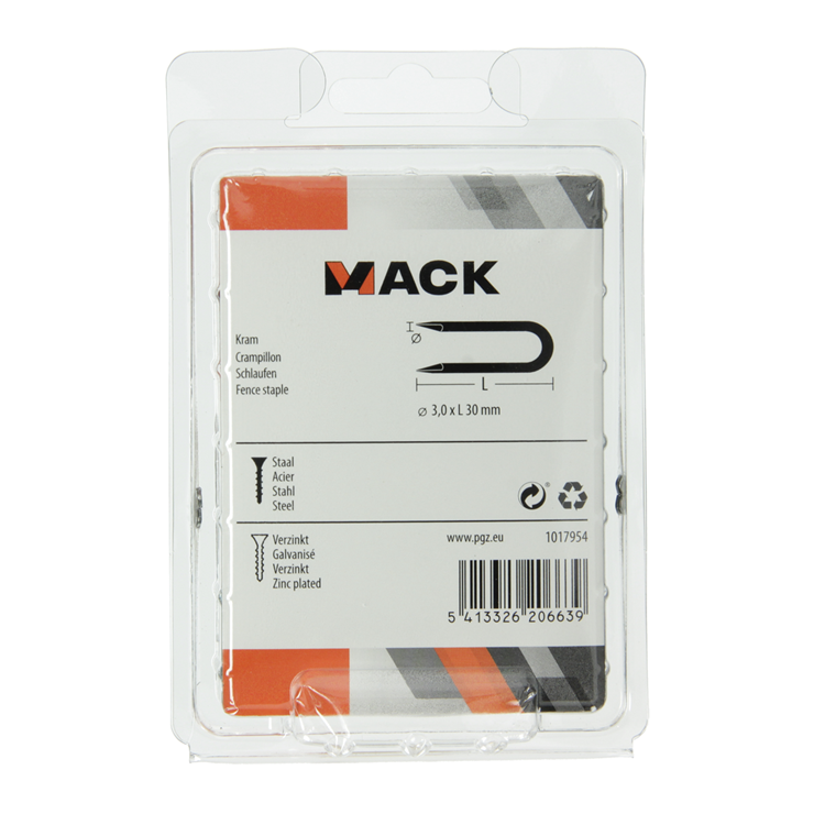 Mack 1017954 - acier de base galvanisé 250 gr 3,0 x 30 mm | 5 pièces