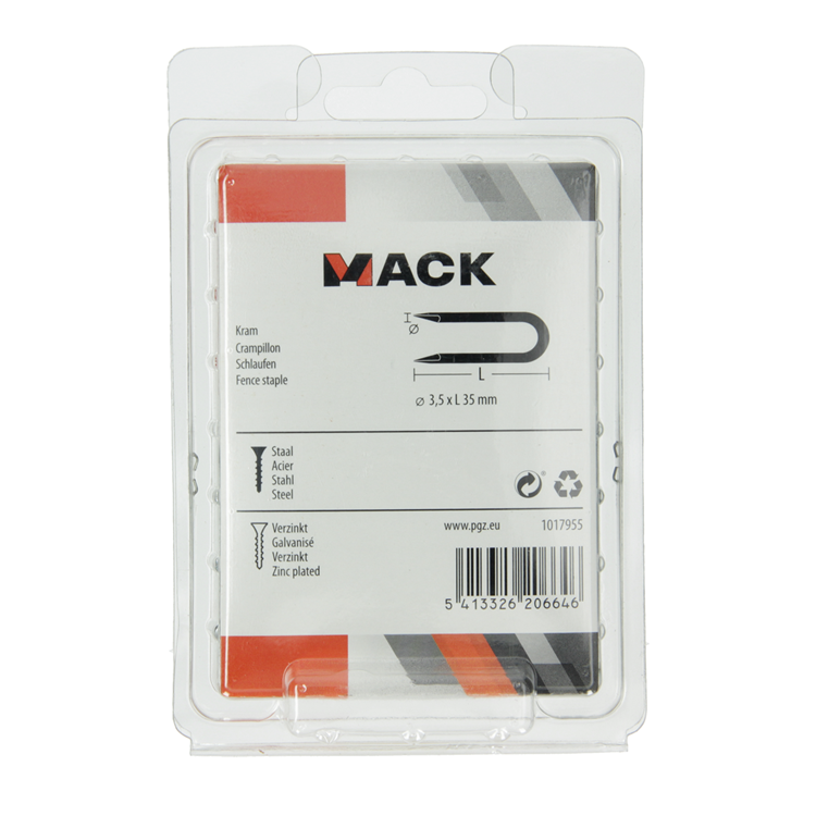 Mack 1017955 - acier de base galvanisé 250 gr 3,5 x 35 mm | 5 pièces