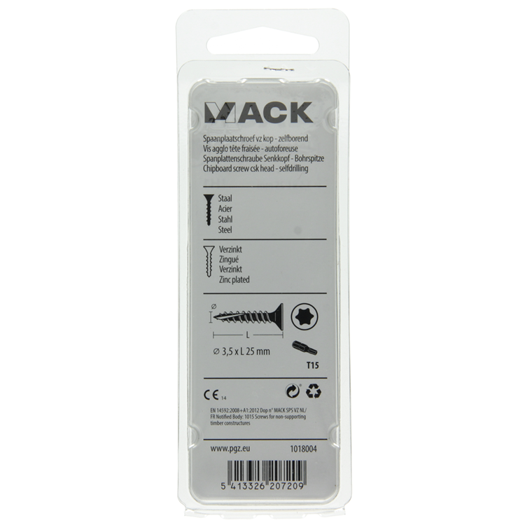 Mack 1018004 - spainplschr.vzkop-auto-assemblage plaqué jaune 85 pièces 3,5 x 25 mm | 5 pièces