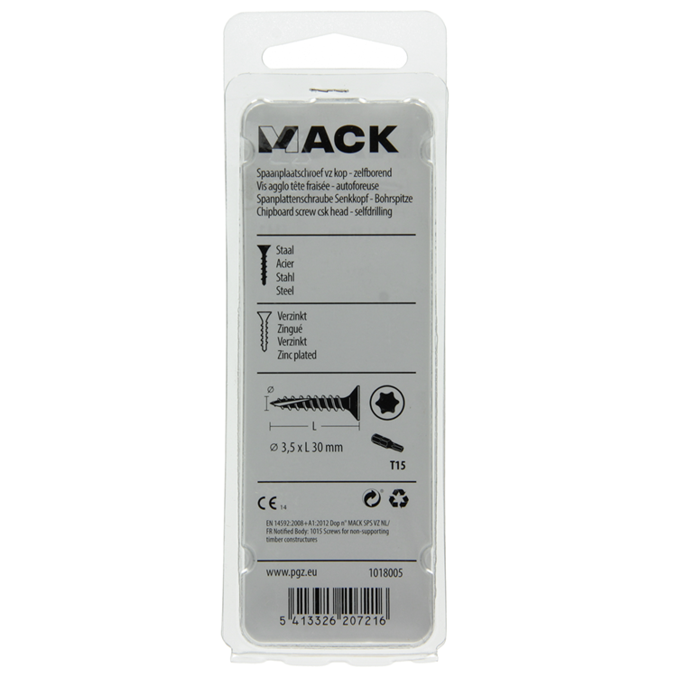 Mack 1018005 - spainplschr.vzkop-auto-assemblage plaqué jaune 75 pièces 3,5 x 30 mm | 5 pièces