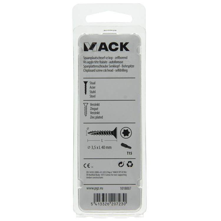 Mack 1018007 - spainplschr.vzkop-auto-assemblage plaqué jaune 55 pièces 3,5 x 40 mm | 5 pièces