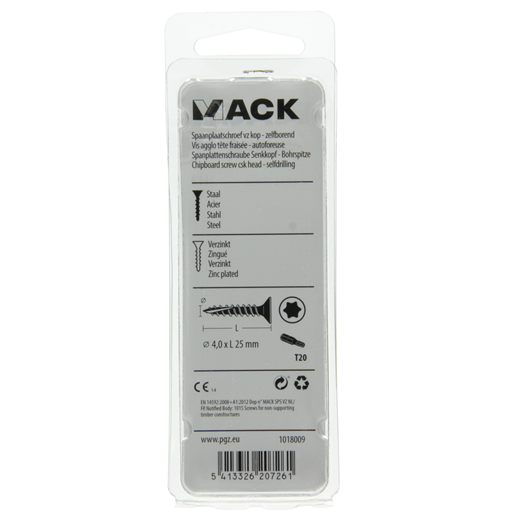 Mack 1018009 - spainplschr.vzkop-auto-assemblage plaqué jaune 70 pièces 4,0 x 25 mm | 5 pièces
