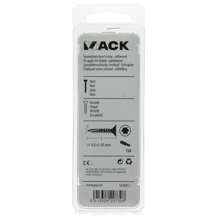 Mack 1018012 - spainplschr.vzkop-auto-assemblage plaqué jaune 35 pièces 4,0 x 45 mm | 5 pièces