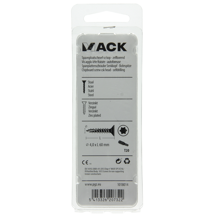 Mack 1018014 - spainplschr.vzkop-auto-assemblage plaqué jaune 25 pièces 4,0 x 60 mm | 5 pièces