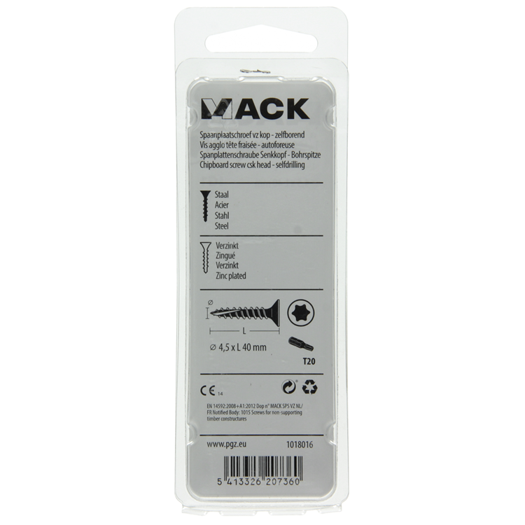 Mack 1018016 - spainplschr.vzkop-auto-assemblage plaqué jaune 35 pièces 4,5 x 40 mm | 5 pièces