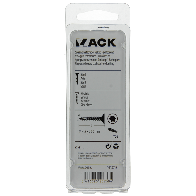 Mack 1018018 - spainplschr.vzkop-auto-assemblage plaqué jaune 28 pièces 4,5 x 50 mm | 5 pièces