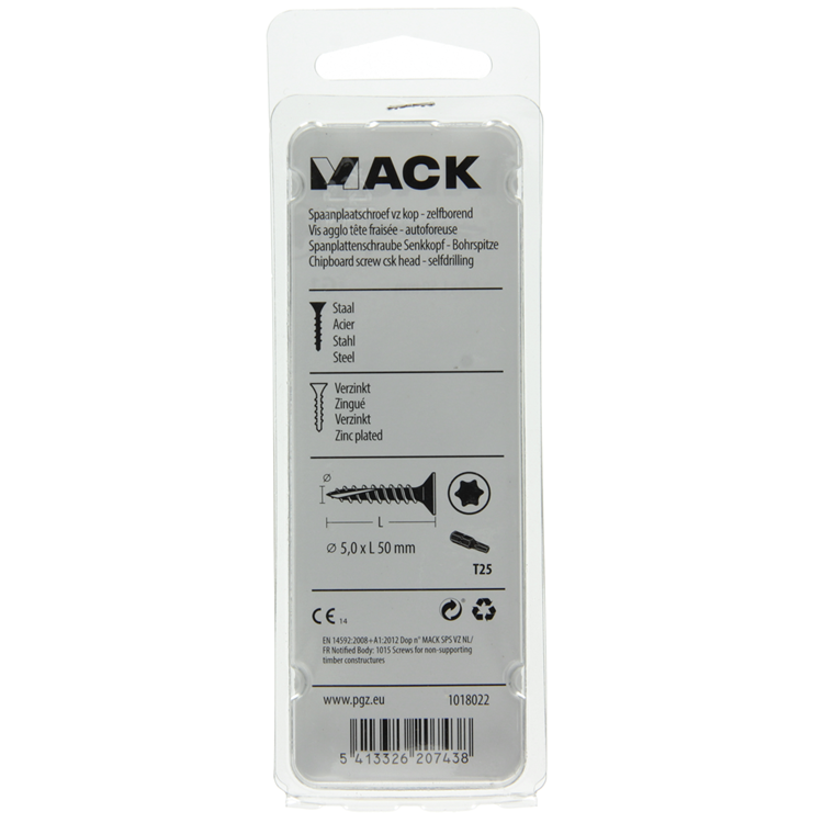 Mack 1018022 - spainplschr.vzkop-auto-assemblage plaqué jaune 23 pièces 5,0 x 50 mm | 5 pièces