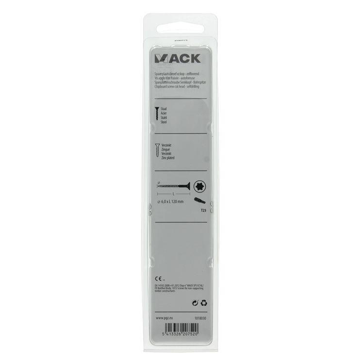 Mack 1018030 - Espagne plschr.vzkop-auto-assemblage plaqué jaune 12 pièces 6,0 x 120 mm | 5 pièces