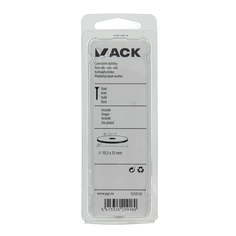 Mack 1018130 - rondelle de carrosserie galvanisée28 pcs 10,5 x 35 mm | 5 pièces