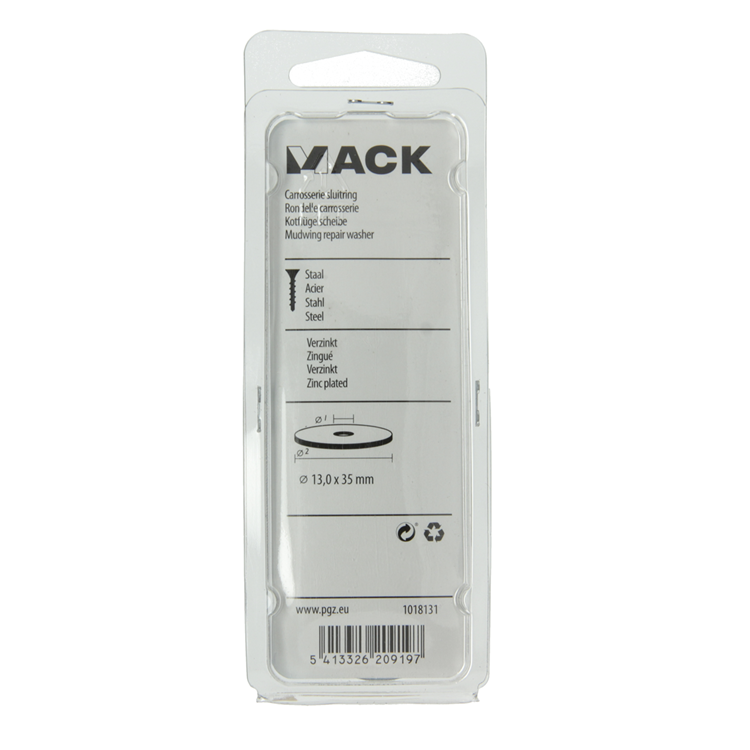 Mack 1018131 - rondelle de corps galvanisée25 pcs 13,0 x 35 mm | 5 pièces