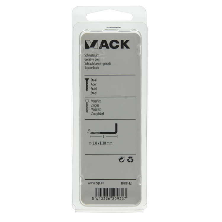 Mack 1018142 - vis à pouce en acier galvanisé 50 pcs 3,0 x 30 mm | 5 pièces