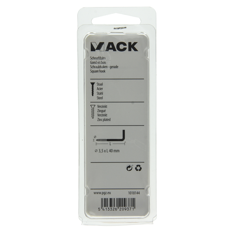 Mack 1018144 - vis à pouce en acier galvanisé 30 pcs 3,5 x 40 mm | 5 pièces