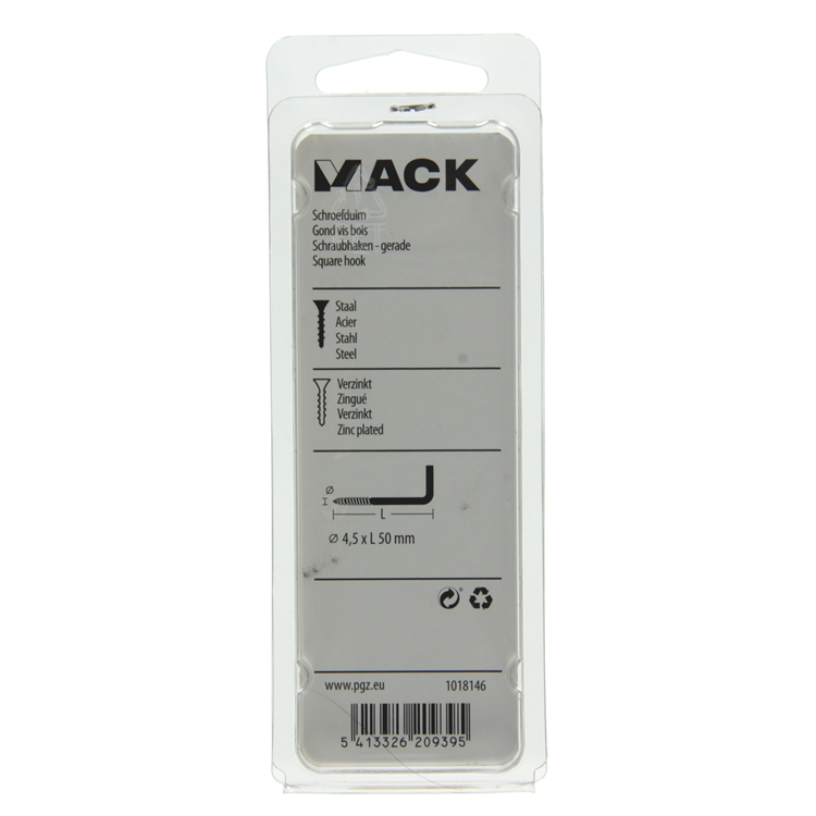 Mack 1018146 - vis à pouce en acier galvanisé 24 pcs 4,5 x 50 mm | 5 pièces