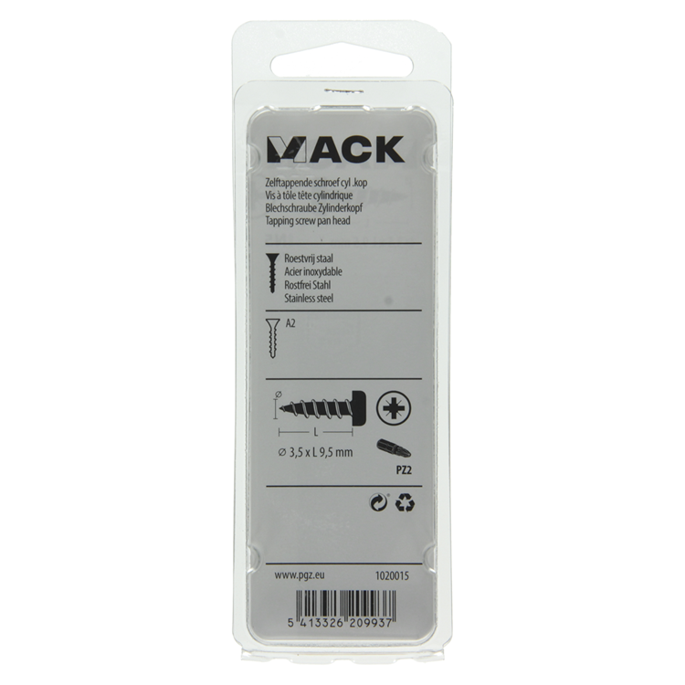 Mack 1020015 - vis autotaraudeuse culasse a2 70 pcs 3,5 x 9,5 mm | 5 pièces