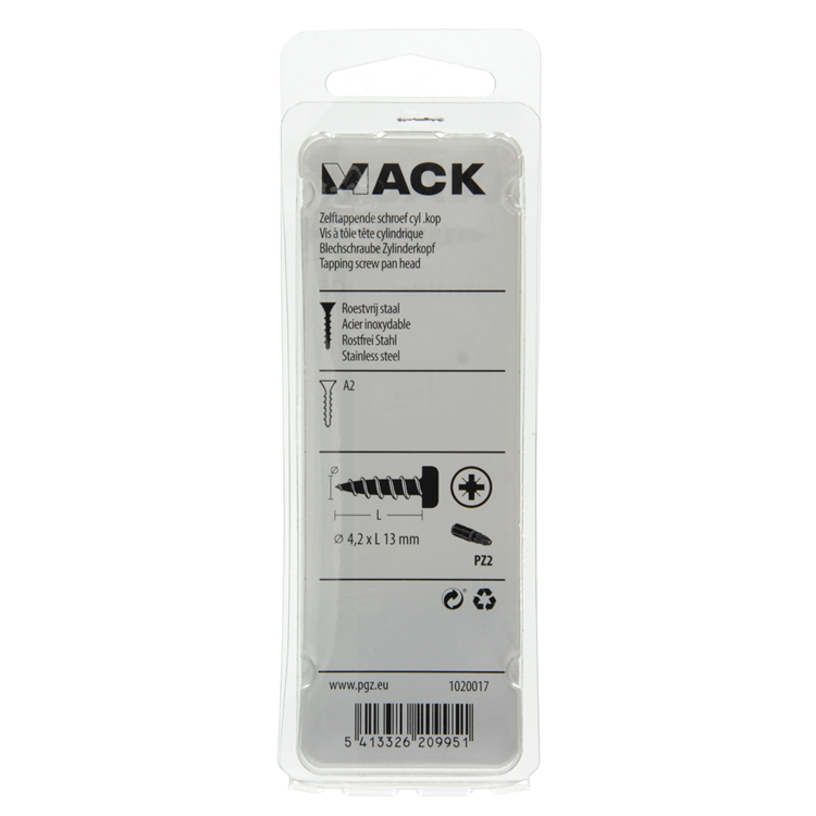 Mack 1020017 - vis autotaraudeuse culasse a2 44 pcs 4,2 x 13 mm | 5 pièces