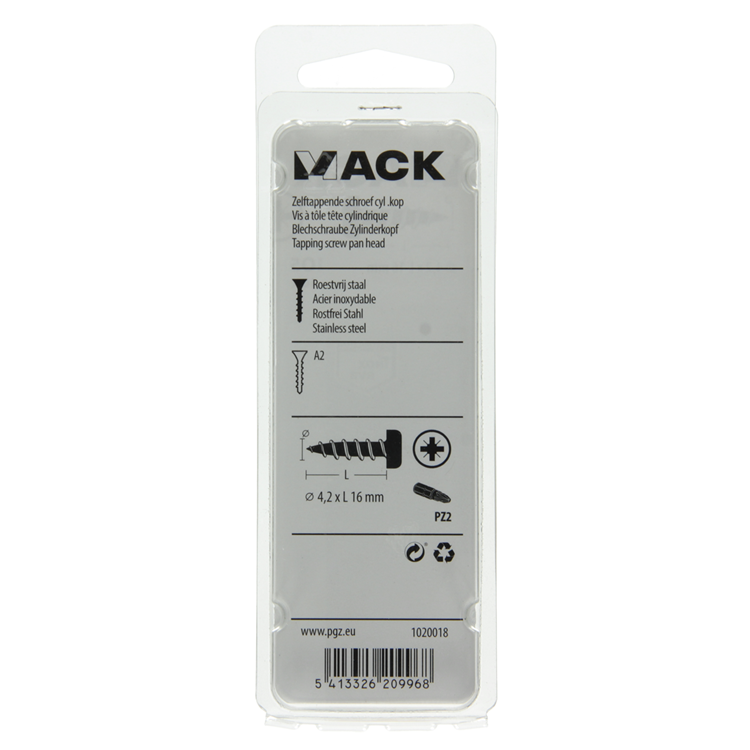 Mack 1020018 - vis autotaraudeuse culasse a2 40 pcs 4,2 x 16 mm | 5 pièces