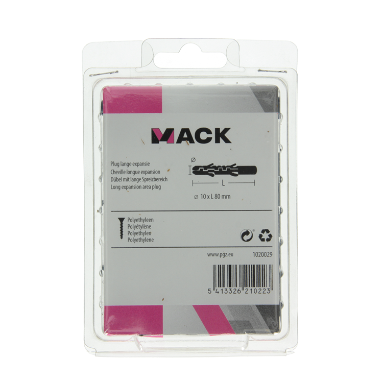 Mack 1020029 - bouchon à expansion longue en polyéthylène 24 pcs 10 x 80 mm | 3 pièces