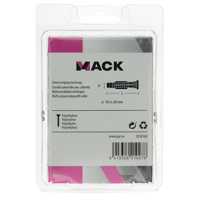 Mack 1018160 - bouchon universel + collier polyéthylène30 pcs 10 x 60 mm | 5 pièces
