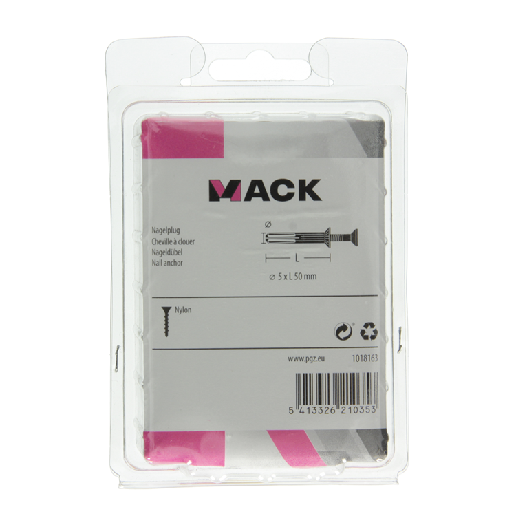 Mack 1018163 - bouchon à clous en nylon polyamide 40 pièces 5 x 50 mm | 3 pièces