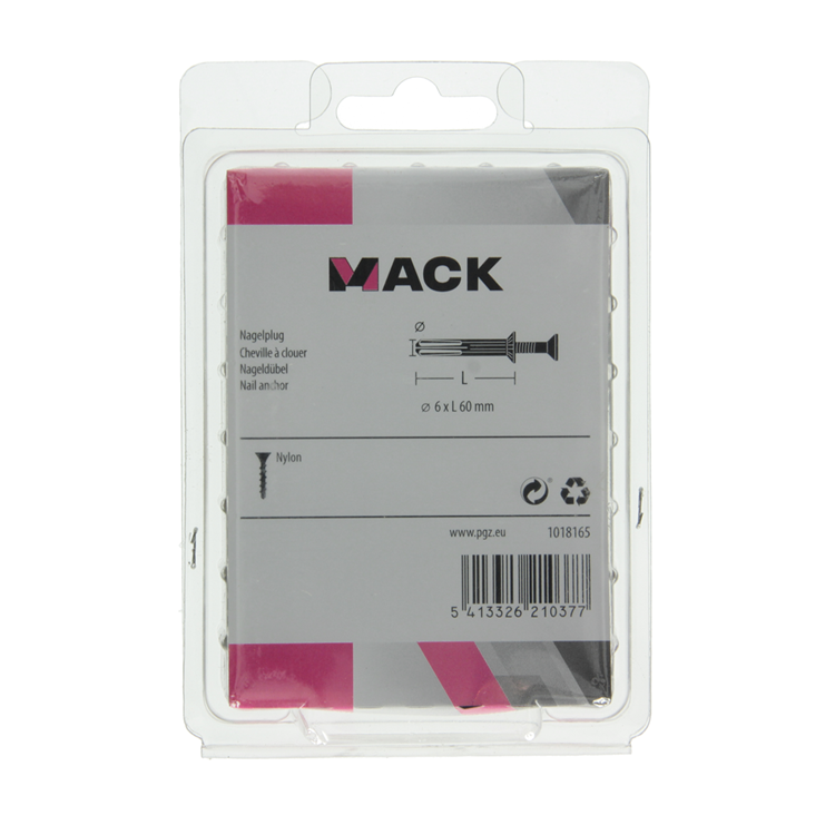 Mack 1018165 - bouchon à clous en nylon polyamide 35 pièces 6 x 60 mm | 3 pièces