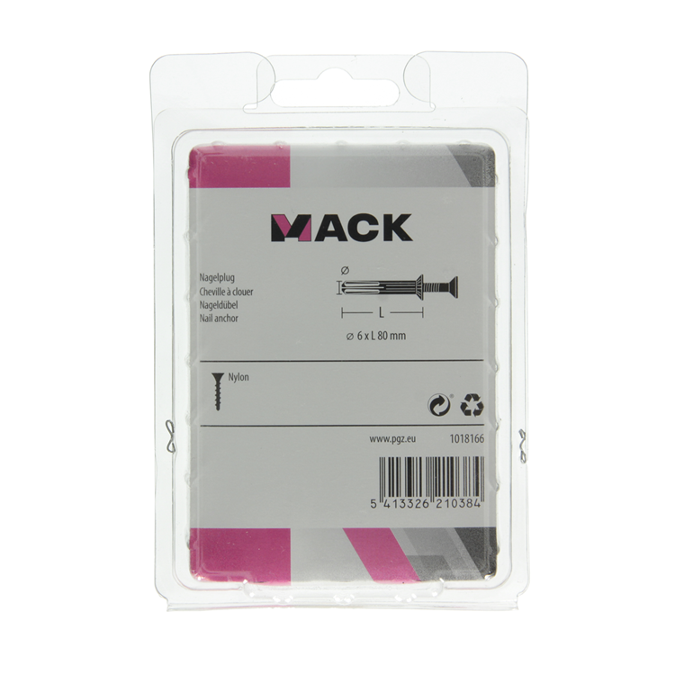 Mack 1018166 - bouchon à clous en nylon polyamide 30 pièces 6 x 80 mm | 3 pièces