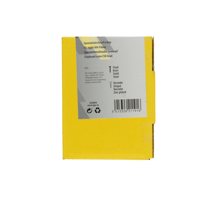 Mack 1020094 - vis pour panneaux d'aggloméré avec tête jaune vz 200 pcs 4,0 x 40 mm | 5 pièces