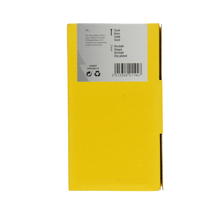 Mack 1020097 - vis pour panneaux d'aggloméré avec tête jaune vz 200 pcs 4,0 x 60 mm | 2 pièces