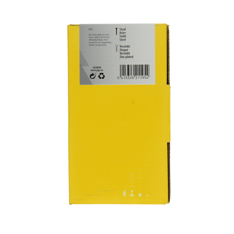 Mack 1020098 - vis pour panneaux d'aggloméré avec tête jaune avec 200 pièces 4,0 x 70 mm | 2 pièces