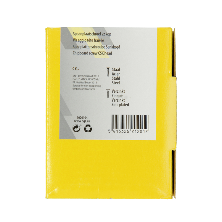 Mack 1020104 - vis pour panneaux d'aggloméré avec tête jaune avec 200 pièces 4,5 x 40 mm | 5 pièces