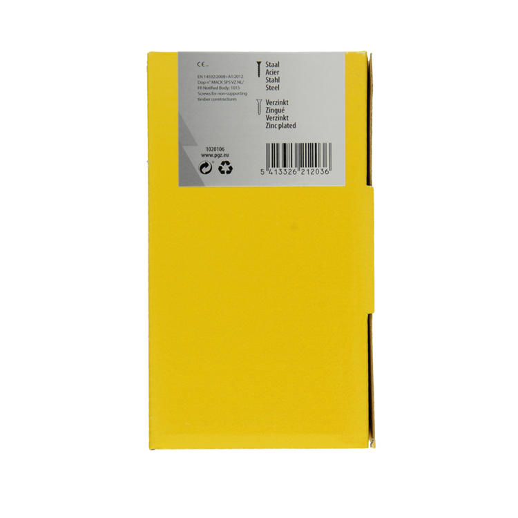 Mack 1020106 - vis pour panneaux d'aggloméré avec tête jaune avec 200 pièces 4,5 x 50 mm | 2 pièces