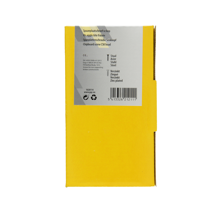 Mack 1020114 - vis pour panneaux d'aggloméré avec tête jaune avec 200 pièces 5,0 x 45 mm | 3 pièces