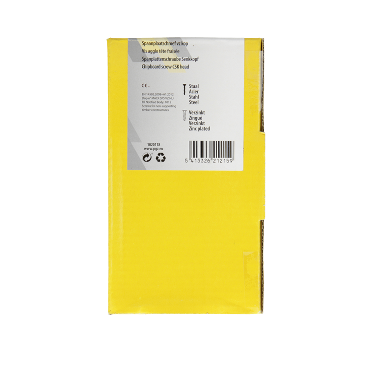 Mack 1020118 - vis pour panneaux d'aggloméré avec tête jaune vz 100 pcs 5,0 x 80 mm | 3 pièces
