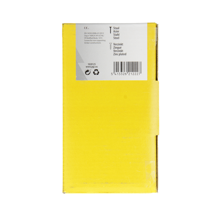 Mack 1020125 - vis pour panneaux d'aggloméré avec tête jaune avec 100 pièces 6,0 x 80 mm | 2 pièces
