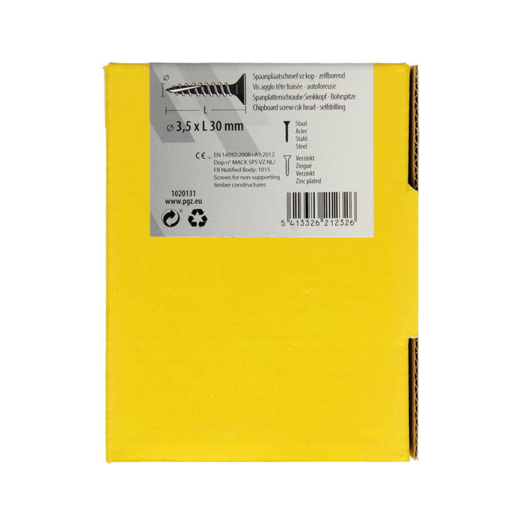 Mack 1020131 - vis pour panneaux d'aggloméré vz kp-self-lockinggvz 200pcs 3,5 x 30 mm | 5 pièces
