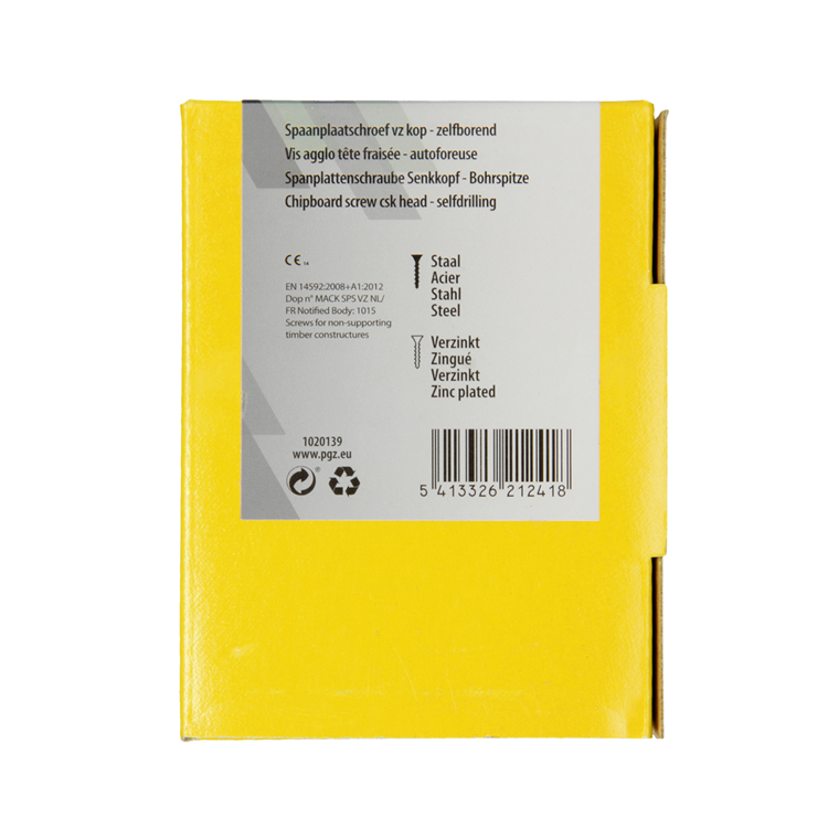Mack 1020139 - vis pour panneaux d'aggloméré vz kp-autotaraudeusegvz 200pcs 4,0 x 40 mm | 5 pièces