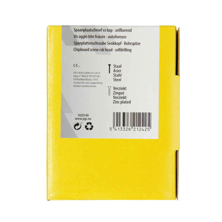 Mack 1020140 - vis pour panneaux d'aggloméré vz kp-self-lockinggvz 200pcs 4,0 x 45 mm | 5 pièces